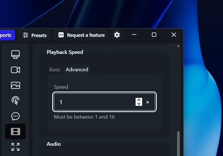 Arbitrary playback speed