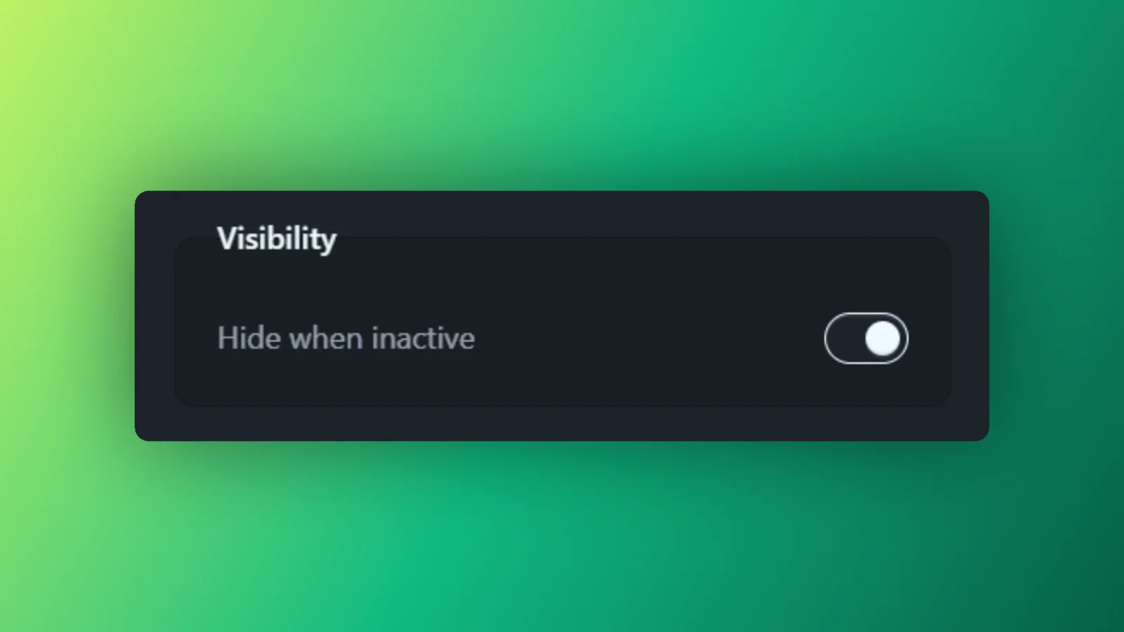 The Hide when inactive switch in the cursor’s Visibility group