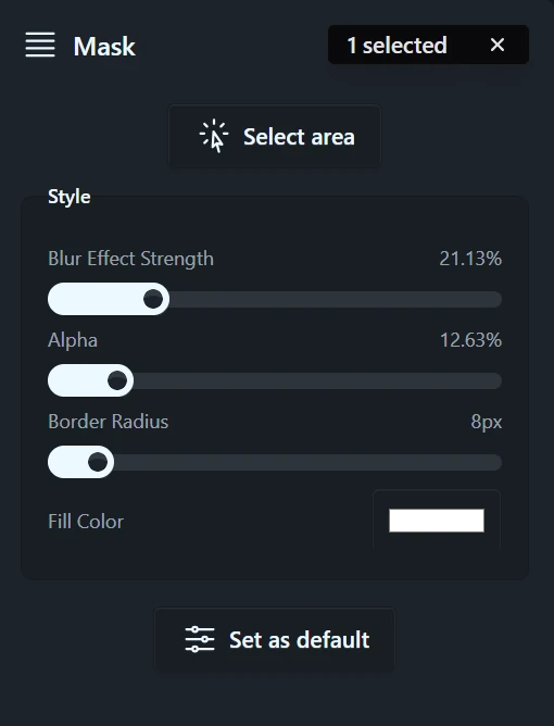 Mask customization options