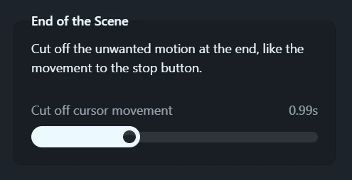 The Cut off cursor movement control in a Scene’s Cursor properties