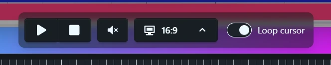 The Loop cursor toggle on the transport bar