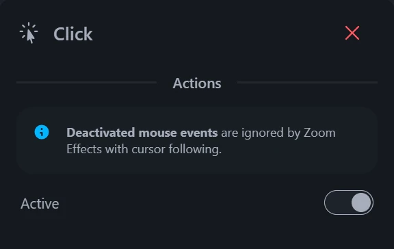 Click properties panel