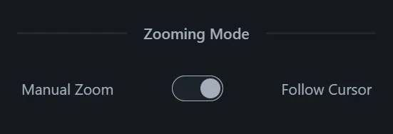 Zoom animation mode toggle