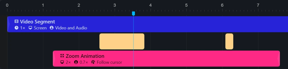 Zoom animations on the timeline