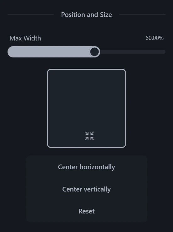 Subtitles position and width controls