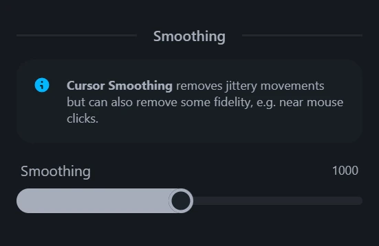 Cursor smoothing controls