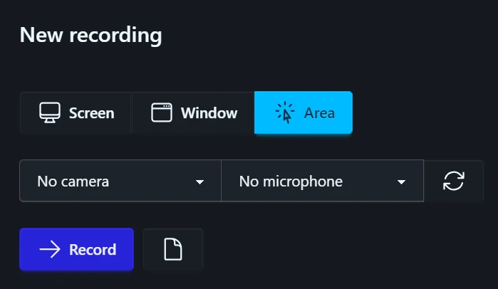 Record an area of your screen