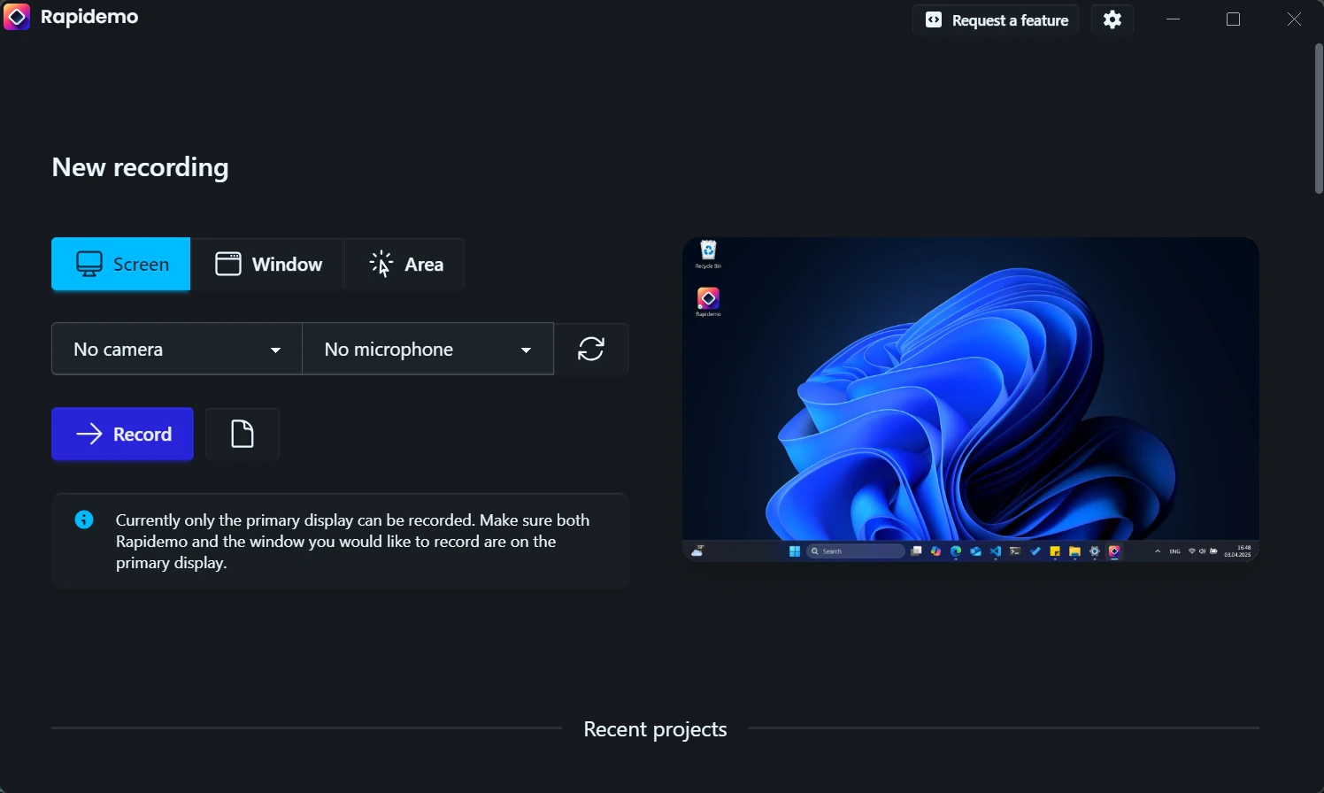 The Rapidemo recorder
