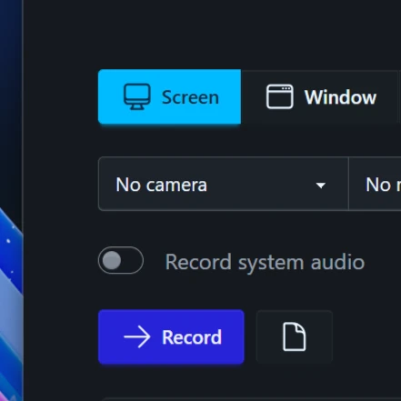 Screenshot of Record system audio